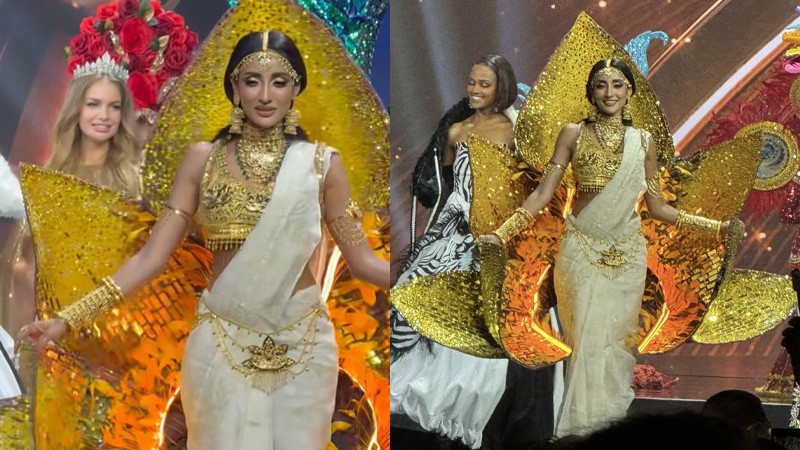 মিস ইউনিভার্সের মঞ্চে জামদানি ও শাপলার জৌলুস ছড়ালেন মিথিলা (ভিডিও)