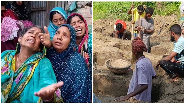 কাপাসিয়ায় পাঁচ খুন: মা, তিন সন্তান ও ভাইকে একসঙ্গে দাফন